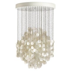Verner Panton 'Fun 4DM' Chandelier Lamp in Sea Shells and Wood for Verpan