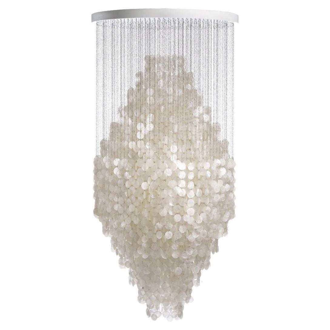 Lustre Fun 8dm de Verner Panton en coquillages et bois pour Verpan