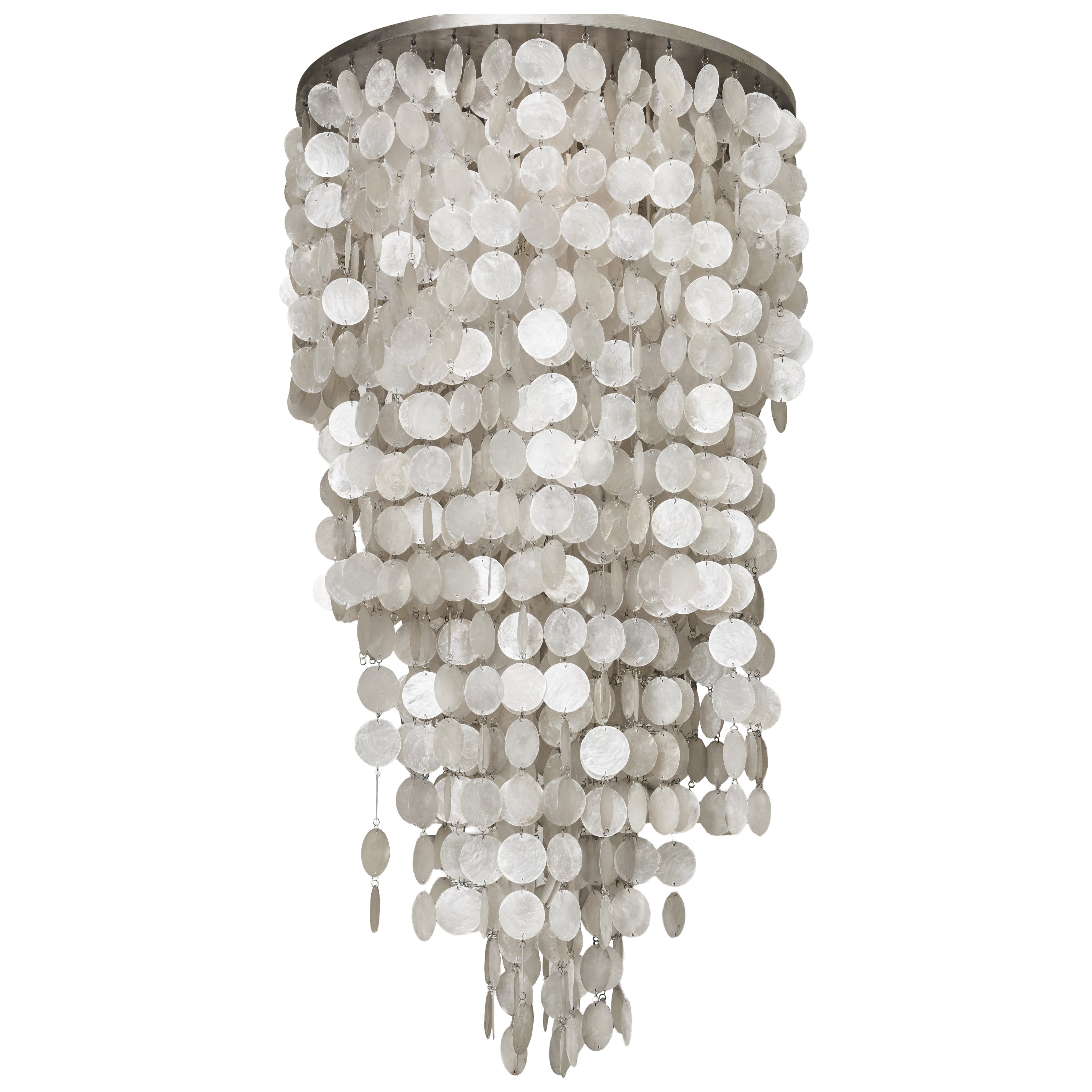 Verner Panton "Fun" Perlmutt-Kaskaden-Kronleuchter, Dänemark, 1960er Jahre im Angebot