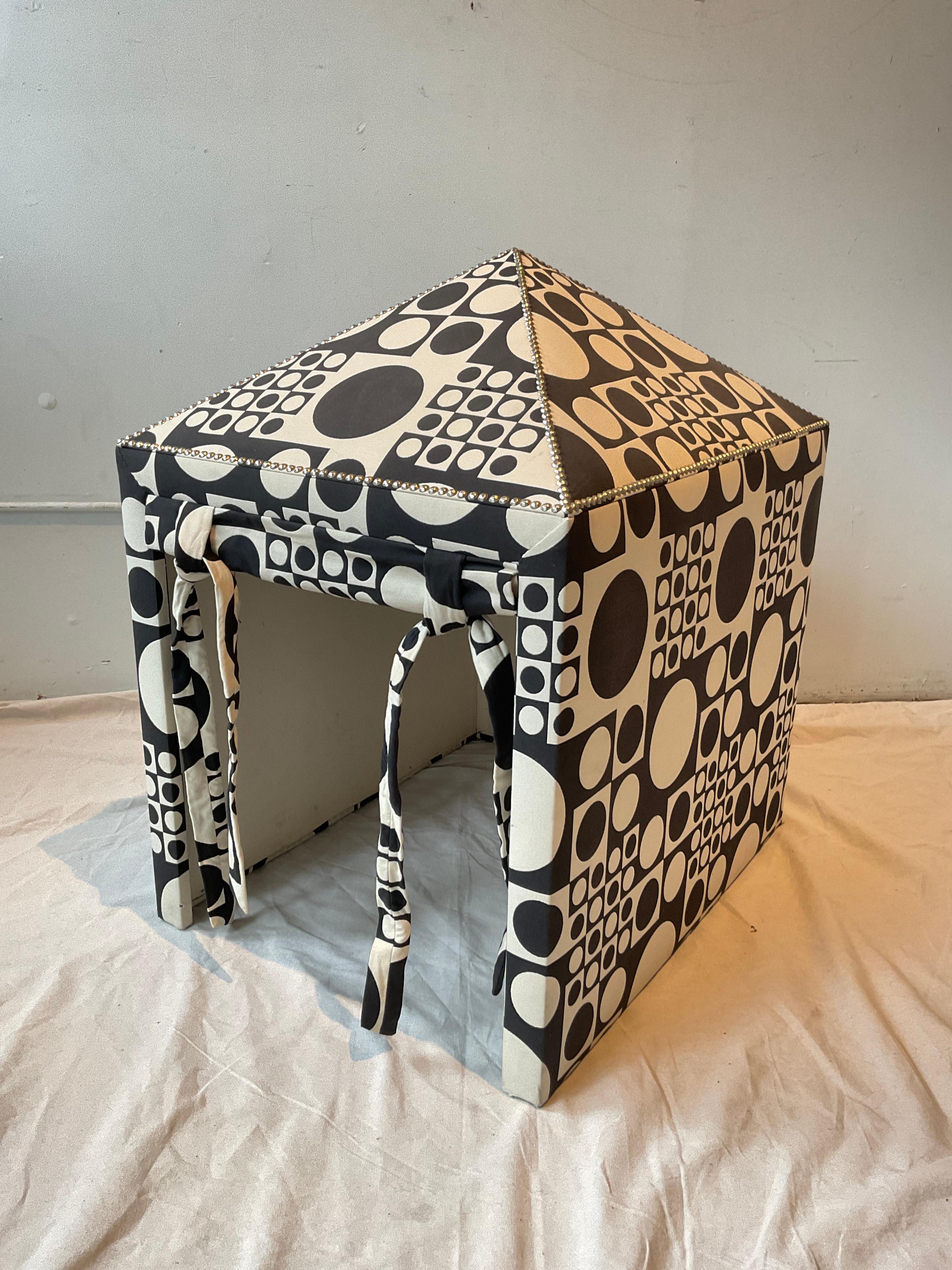 Contemporary Verner Panton Geometri Fabric Custom Made Doghouse  For Sale