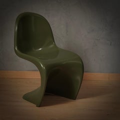 Verner Panton Olive Green Chair, Resin, Mid-Century Modern, 1960