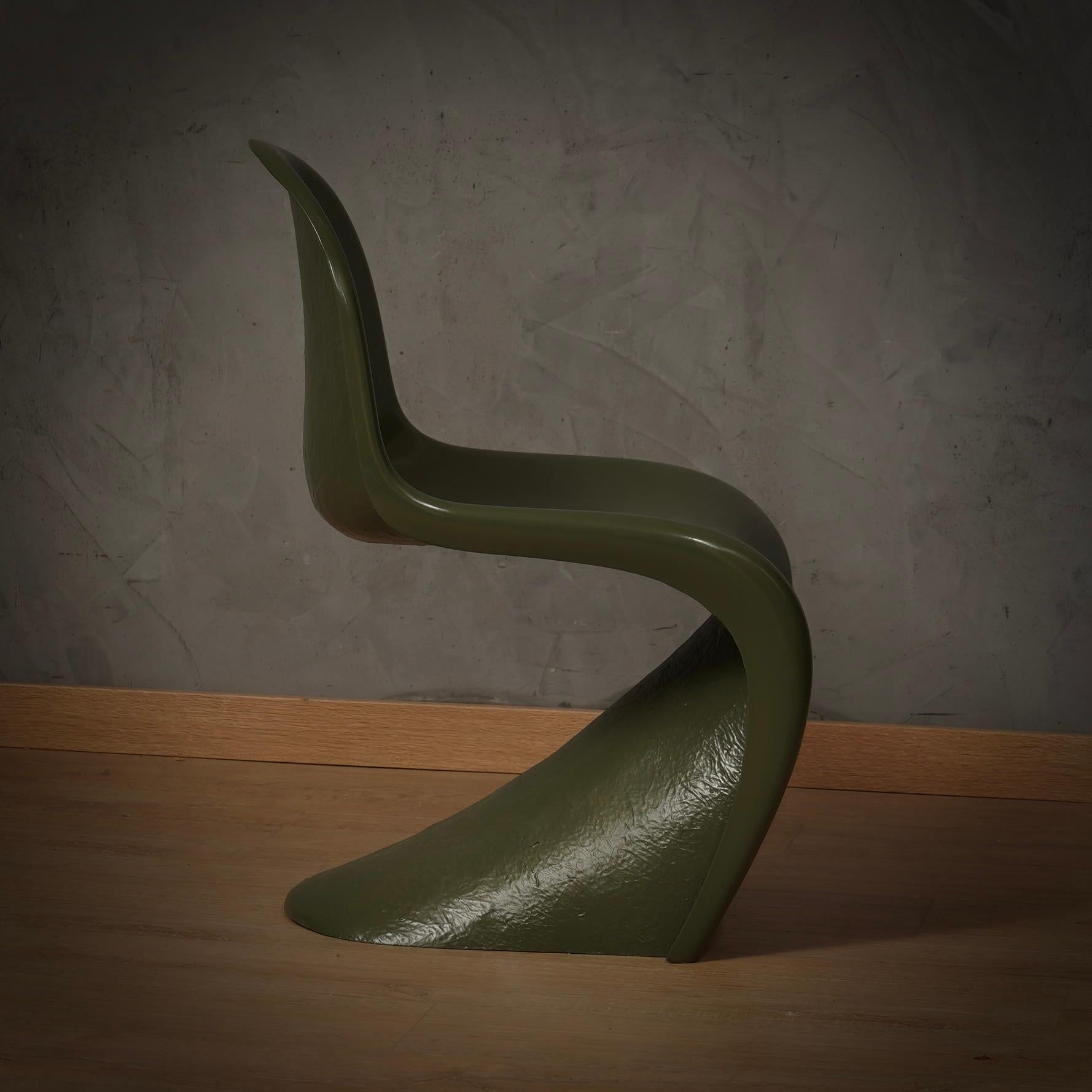 Verner Panton Green Side Chairs, 1960 In condizioni buone in vendita a Roma, Lazio