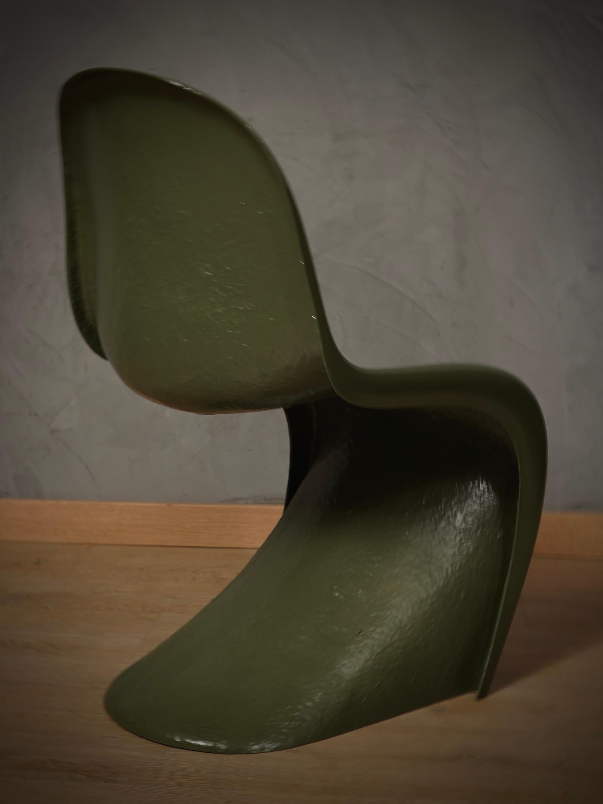 Resina Verner Panton Green Side Chairs, 1960 in vendita