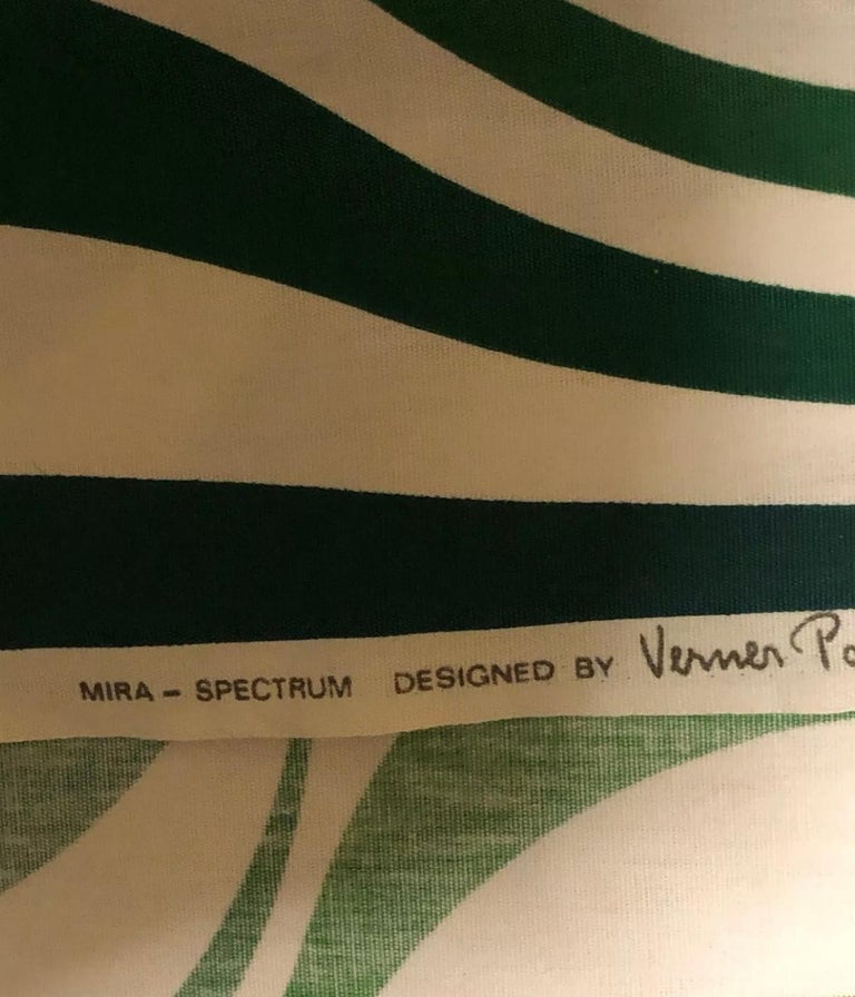 Verner Panton Green Spectrum for Mira X Handprinted Textile Panel, Rare, 1960s In Good Condition In Brooklyn, NY