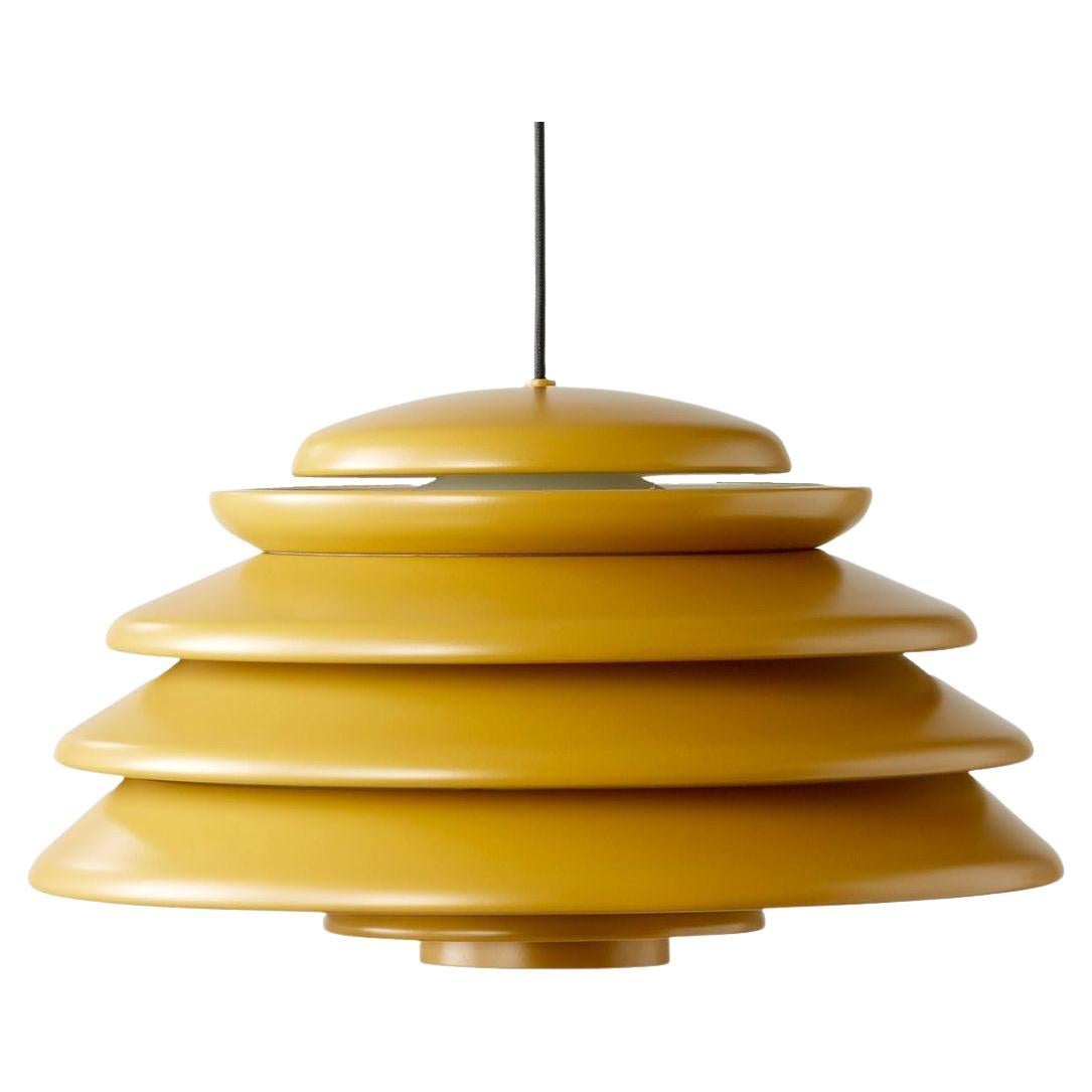 Lampe suspendueiveive Verner Panton en aluminium revêtu de poudre jaune pour Verpan en vente