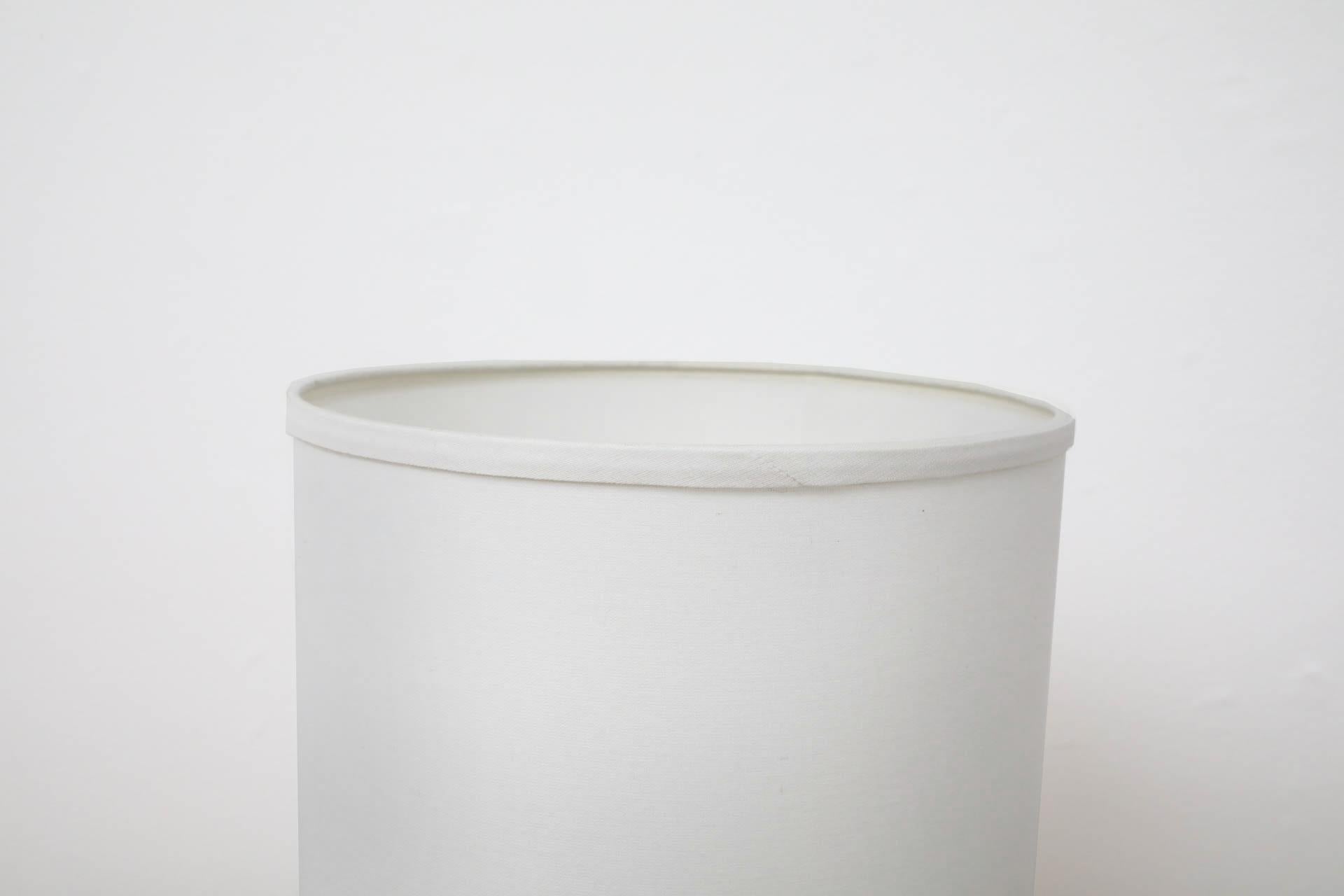 Verner Panton Inspired Lamp  with Lucite and Chrome Base and New Linen Shade For Sale 1