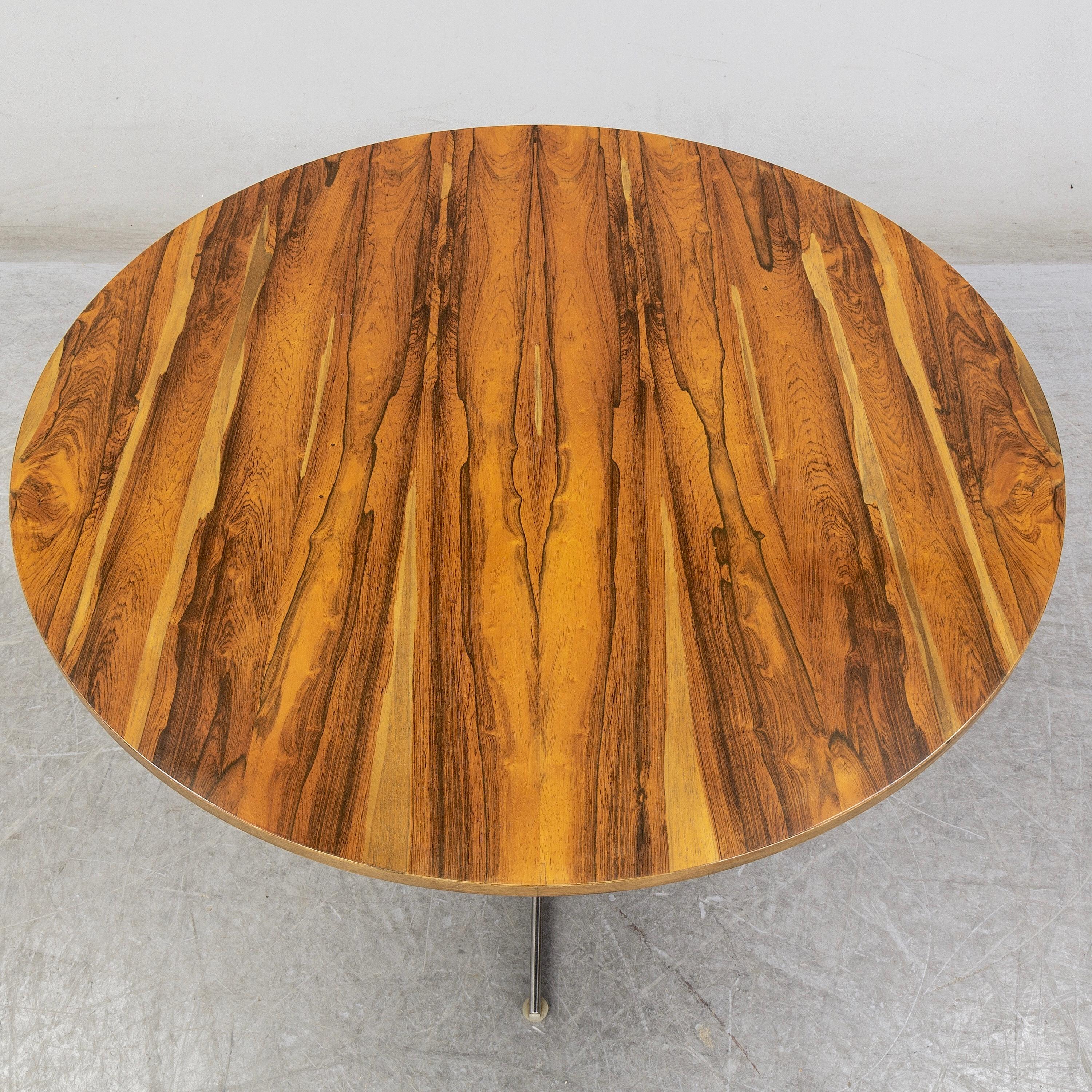 Large veneered rosewood cone table designed by Verner Panton, for Frem Røjle, Denmark.
