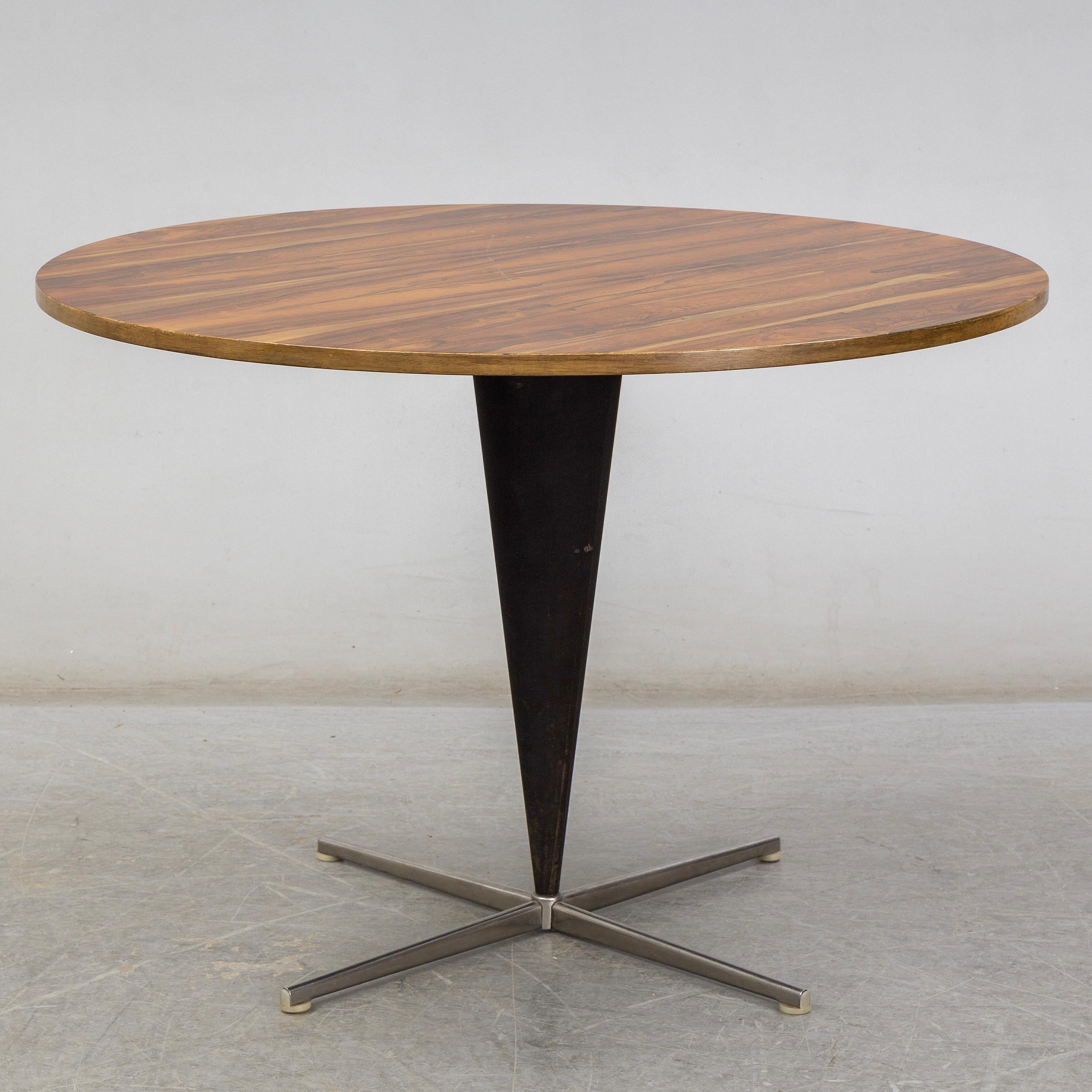 Scandinavian Modern Verner Panton Large Rosewood Cone Table, for Frem Røjle, Denmark 1957