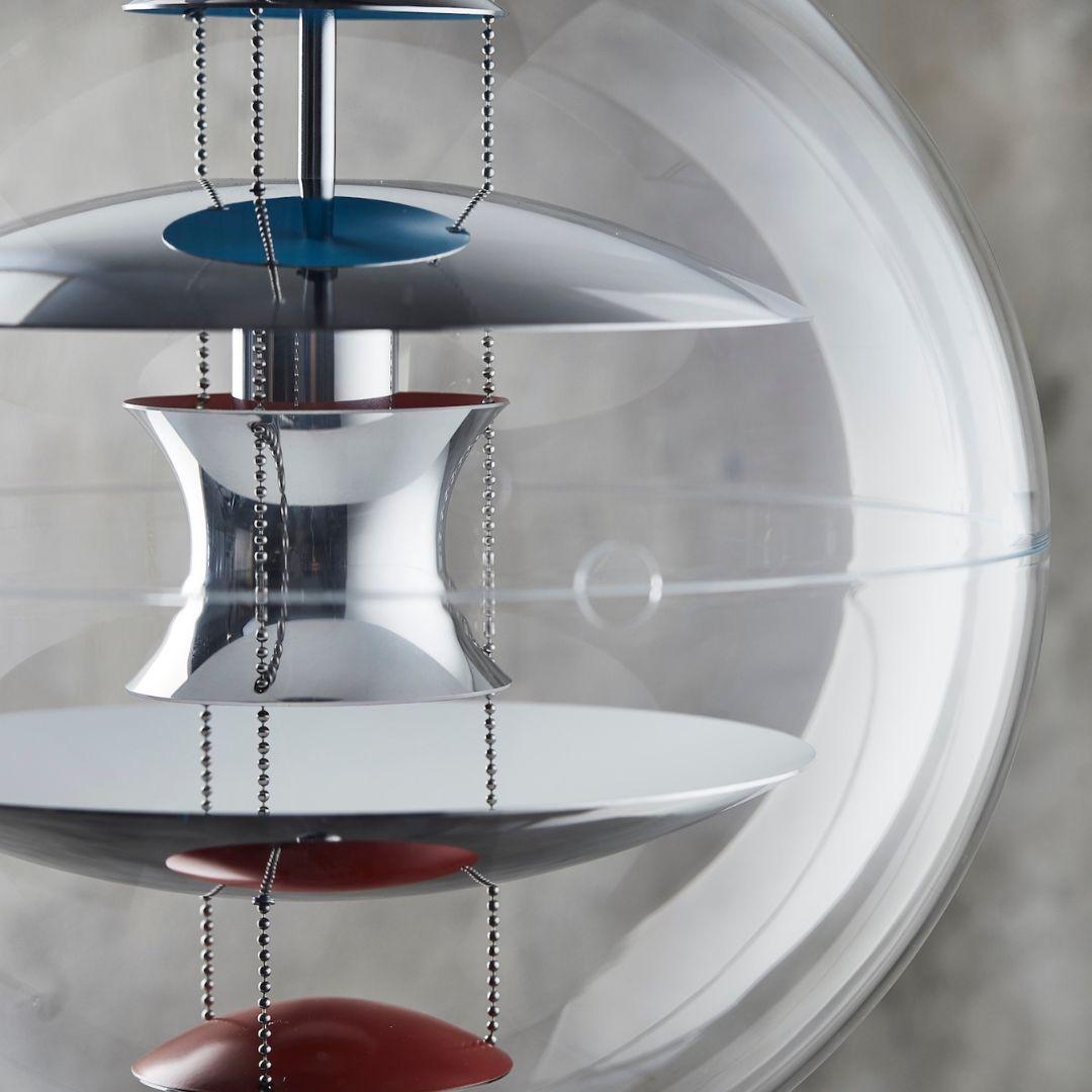 Danish Verner Panton Large 'VP Globe' Pendant Lamp in Aluminum & Acrylic for Verpan For Sale