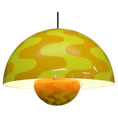 Verner Panton, Large Yellow Flowerpot Pendant Light, model VP2, original example