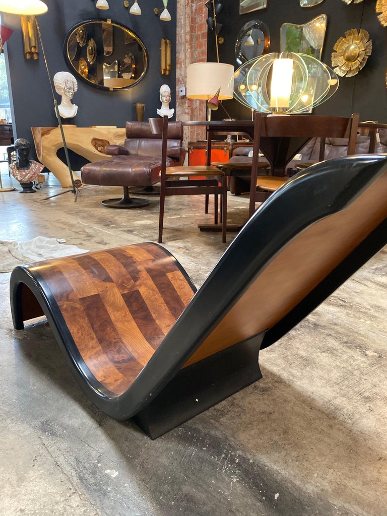 Wood Verner Panton Lounge Chaise, Italy, 1960s For Sale
