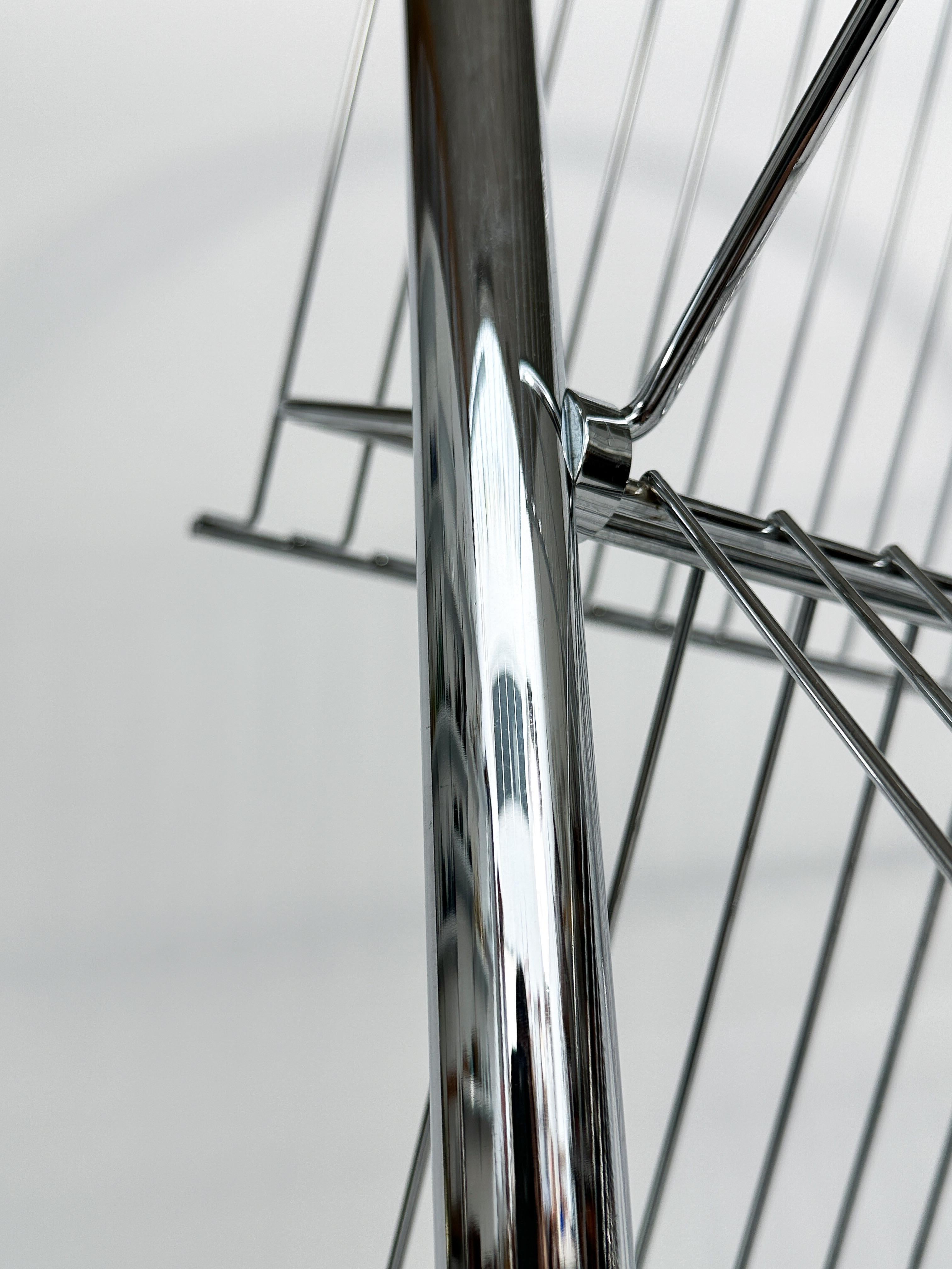 Verner Panton Magazine Rack Fritz Hansen Magazine Holder Display Chrome 1970s 2