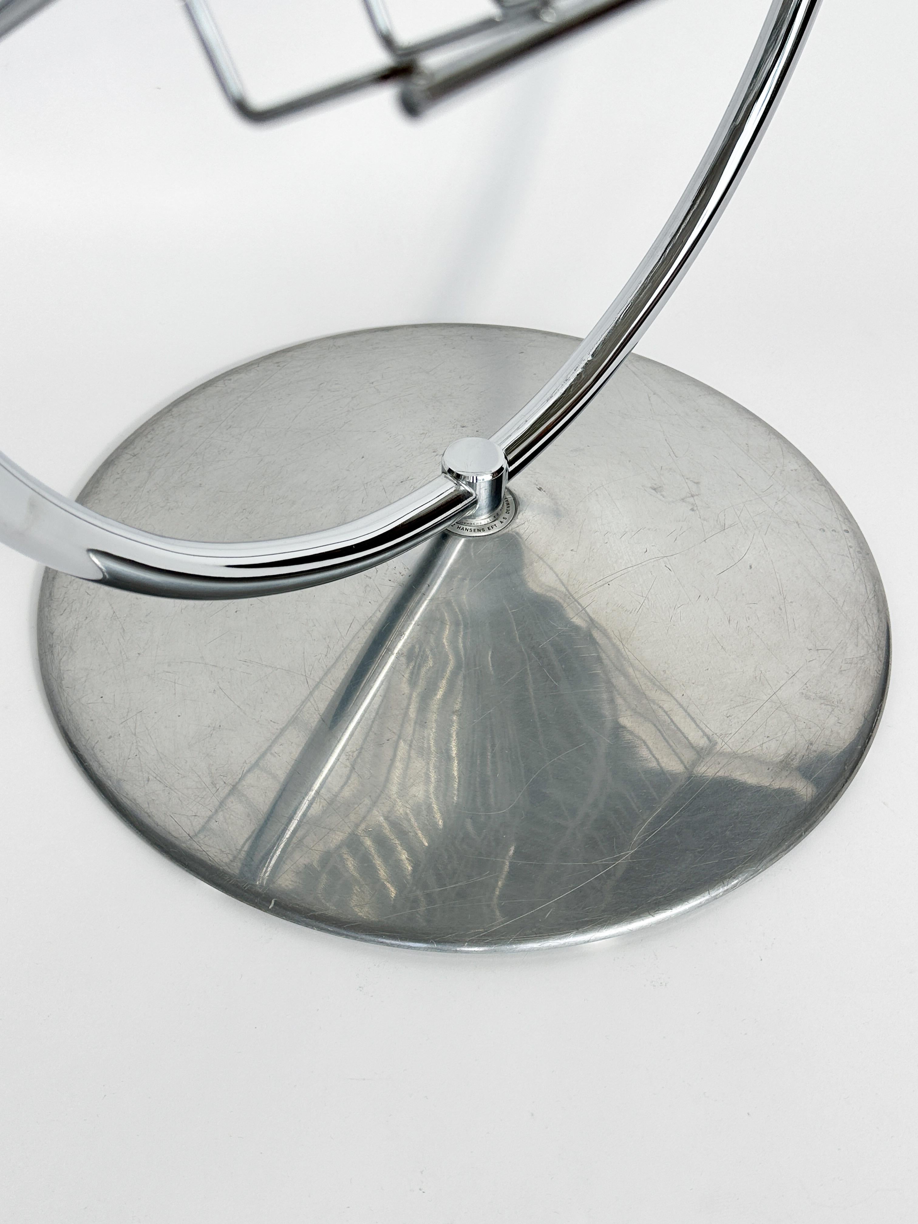 Verner Panton Magazine Rack Fritz Hansen Magazine Holder Display Chrome 1970s 3