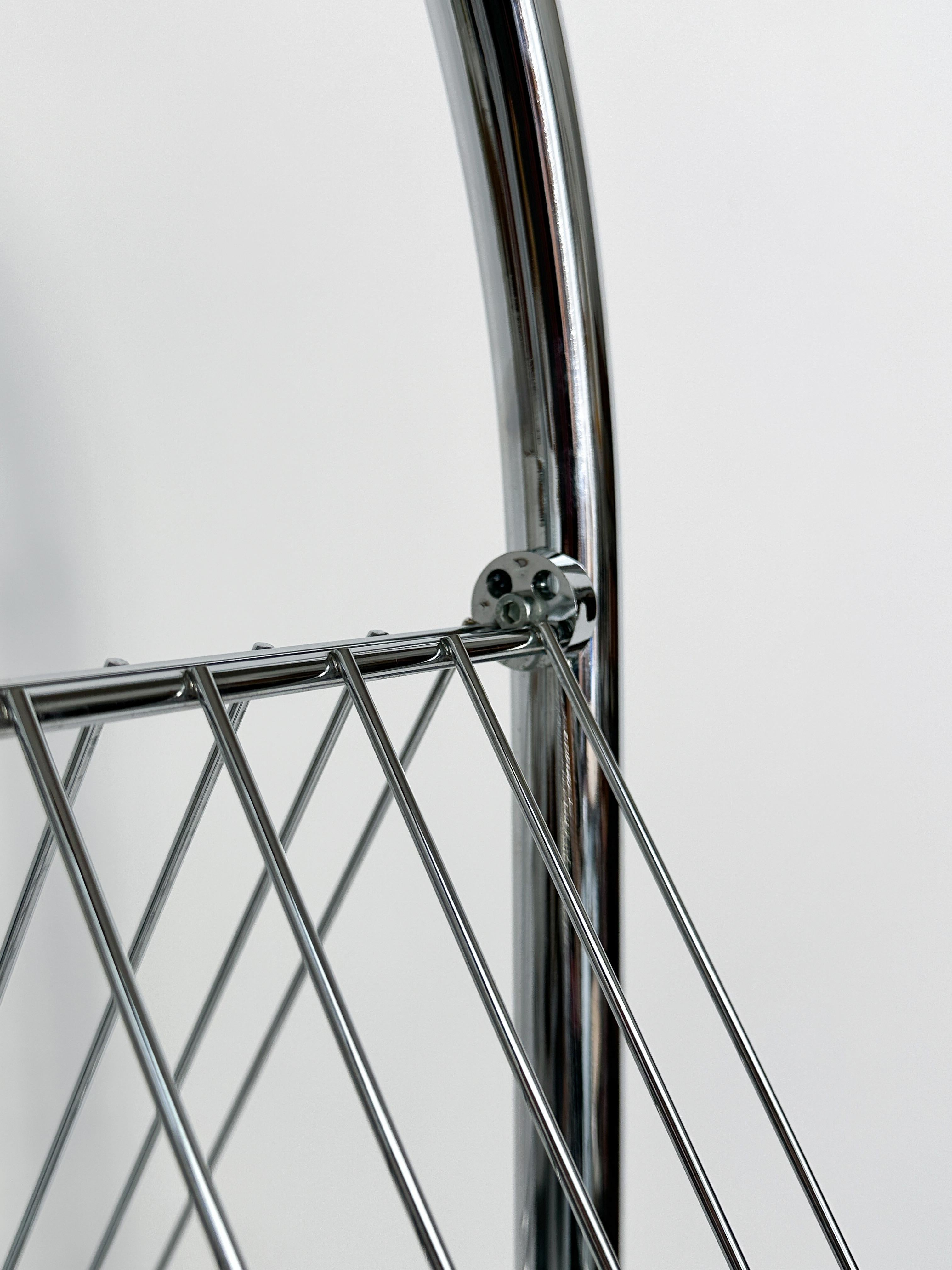 Verner Panton Magazine Rack Fritz Hansen Magazine Holder Display Chrome 1970s 1