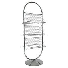 Verner Panton Magazine Rack Fritz Hansen Magazine Holder Display Chrome 1970s