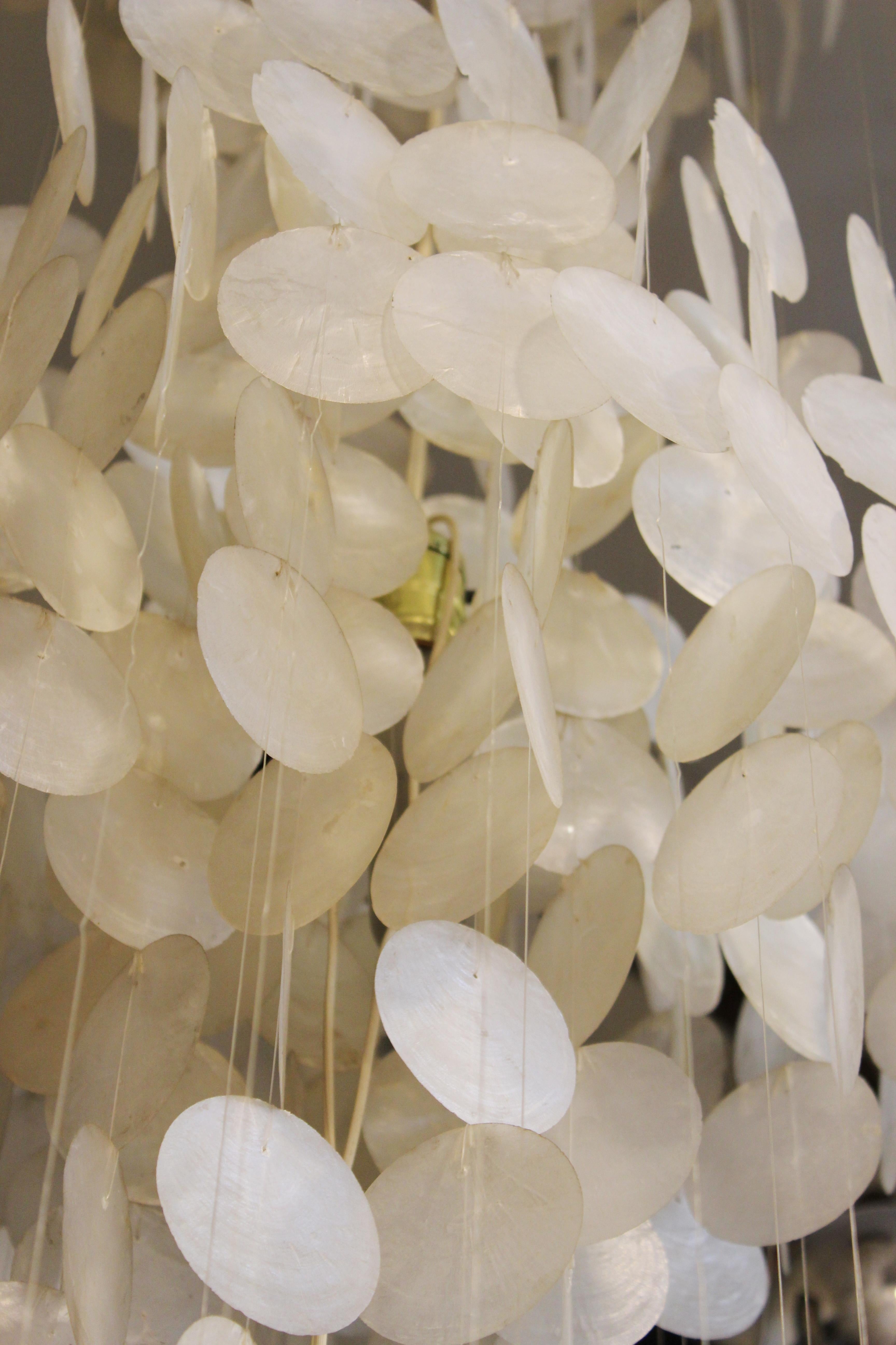 Verner Panton Mid-Century Modern Capiz Shell Chandelier 1
