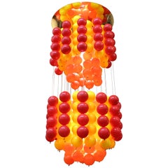 Verner Panton Mid-Century Modern Multi-Layered Vinyl Ball Chandelier