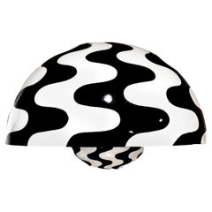 Verner Panton Modern Black White Flowerpot Pendant 1970, VerPan Danish Modern