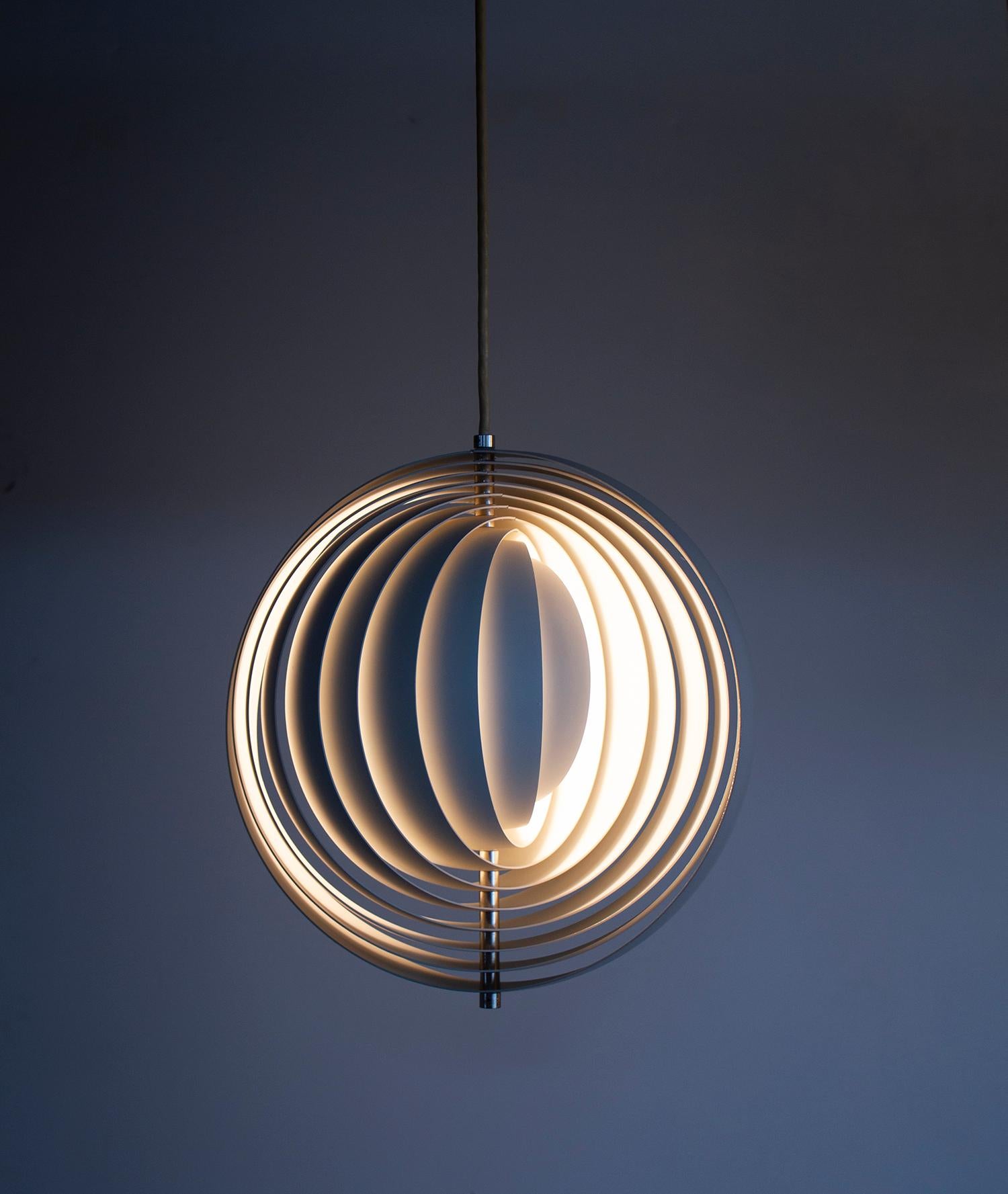 Scandinavian Modern Verner Panton Moon Pendant Lamp for Louis Poulsen