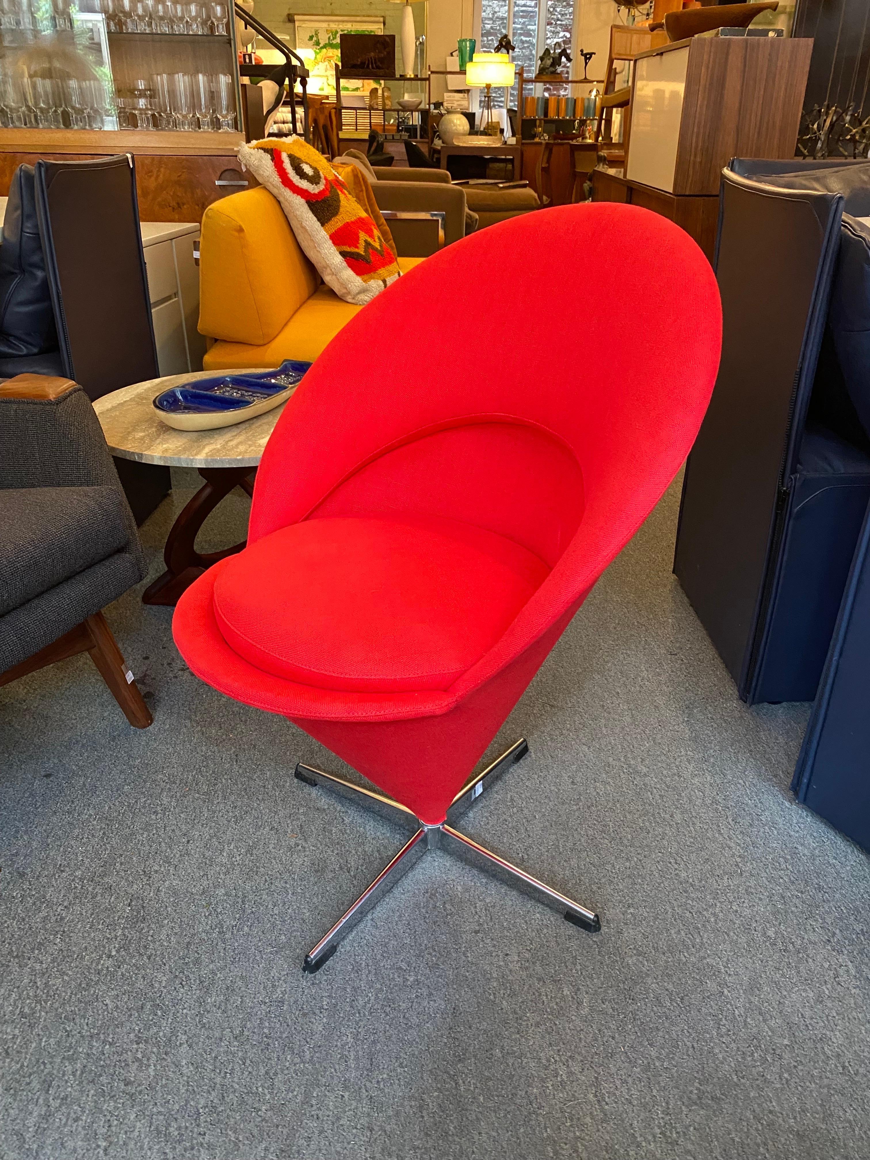 Verner Panton Newly Reupholstered Cone Chair For Sale 1