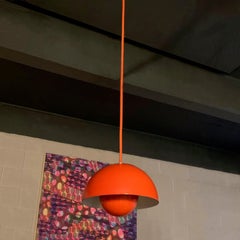 Verner Panton Orange Flower Pot Pendant Light, Louis Poulsen