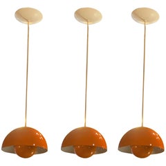 Verner Panton Orange Flower Pot Pendant Lights For Louis Poulsen