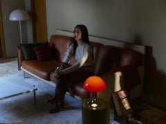 Verner Panton 'Panthella 160' lampe de table portable rouge originale pour Louis Poulsen