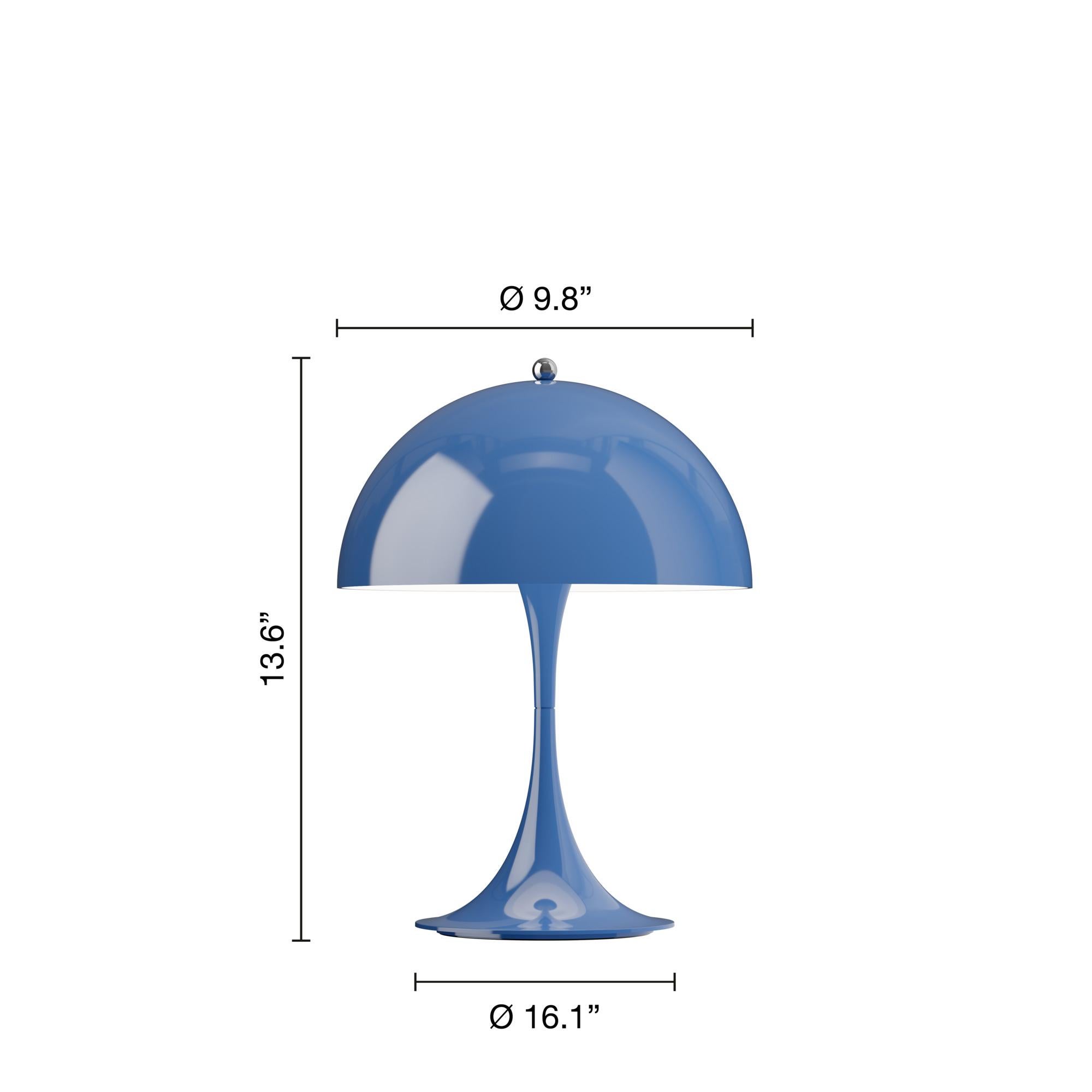 Verner Panton 'Panthella 250' Portable Table Lamp in Blue for Louis Poulsen For Sale 3