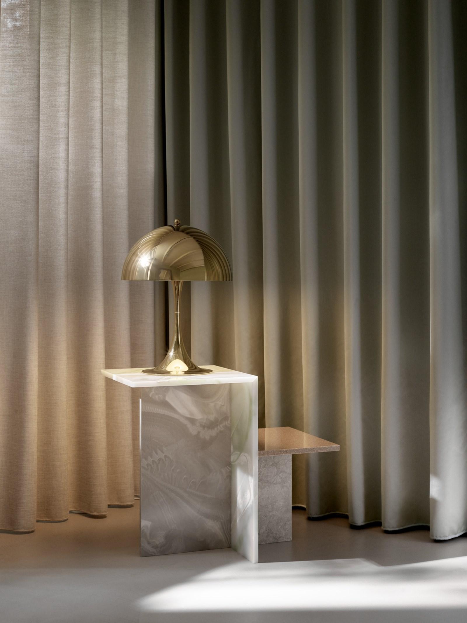 Danish Verner Panton 'Panthella 320' Table Lamp in Brass for Louis Poulsen For Sale