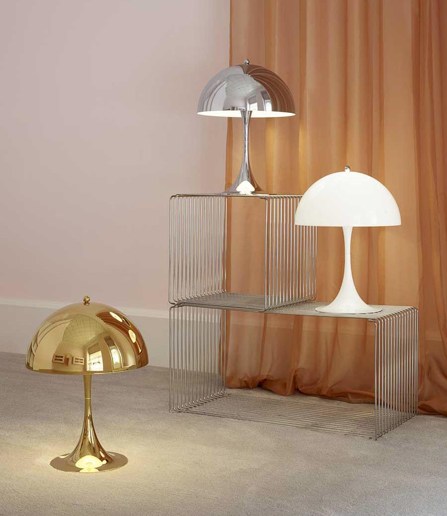 Verner Panton Lámpara de mesa 'Panthella 320' en cromo para Louis Poulsen Policromado en venta