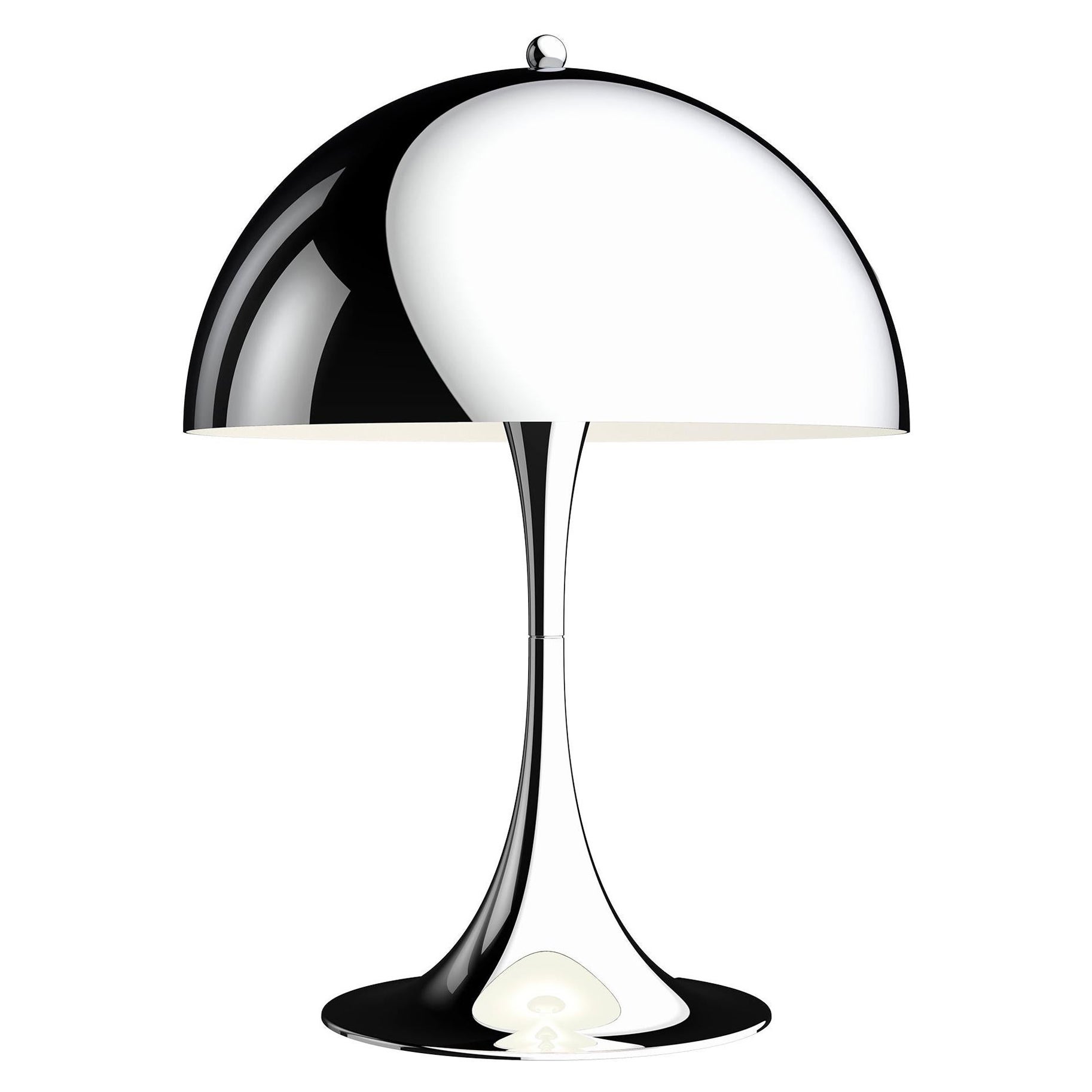 Lampe de bureau Panthella 320 en chrome Verner Panton pour Louis Poulsen