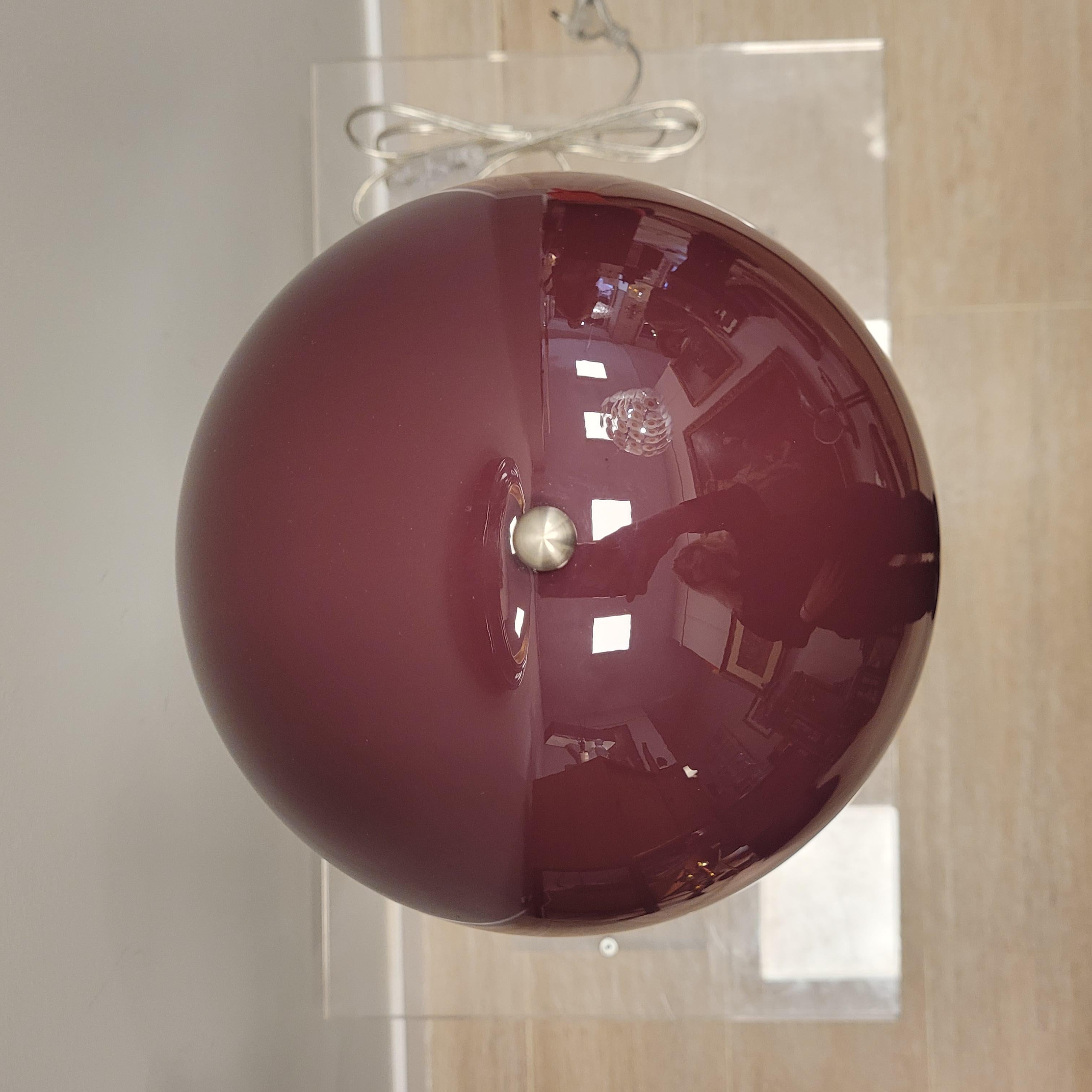 Verner Panton Panthella  Burgundy Table lamp signed 9