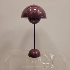 Verner Panton Panthella  Burgundy Table lamp signed