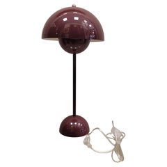 Vintage Verner Panton Panthella  Burgundy Table lamp signed