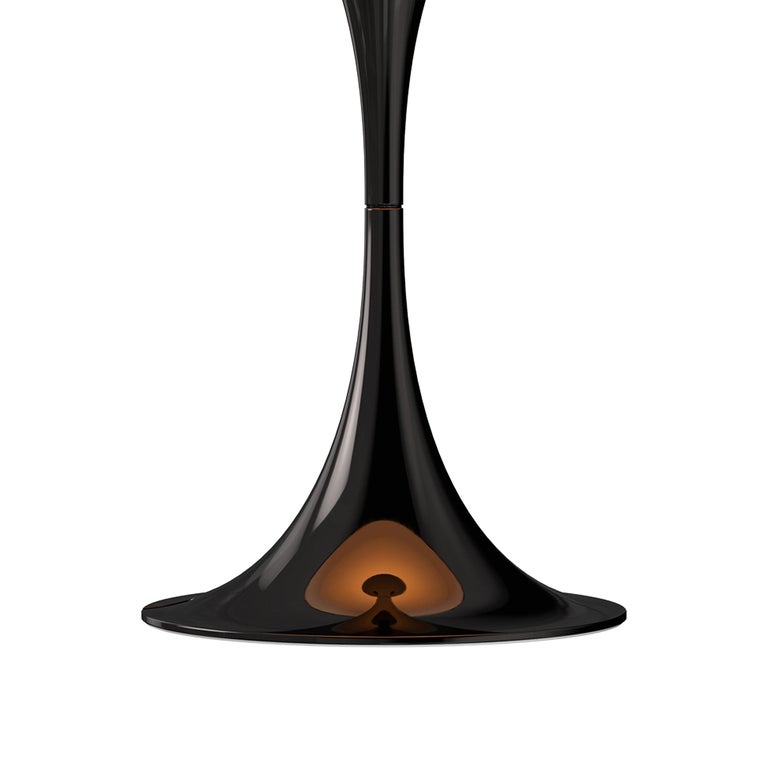 Spun Verner Panton Panthella Mini LED Table Lamp in Black for Louis Poulsen For Sale