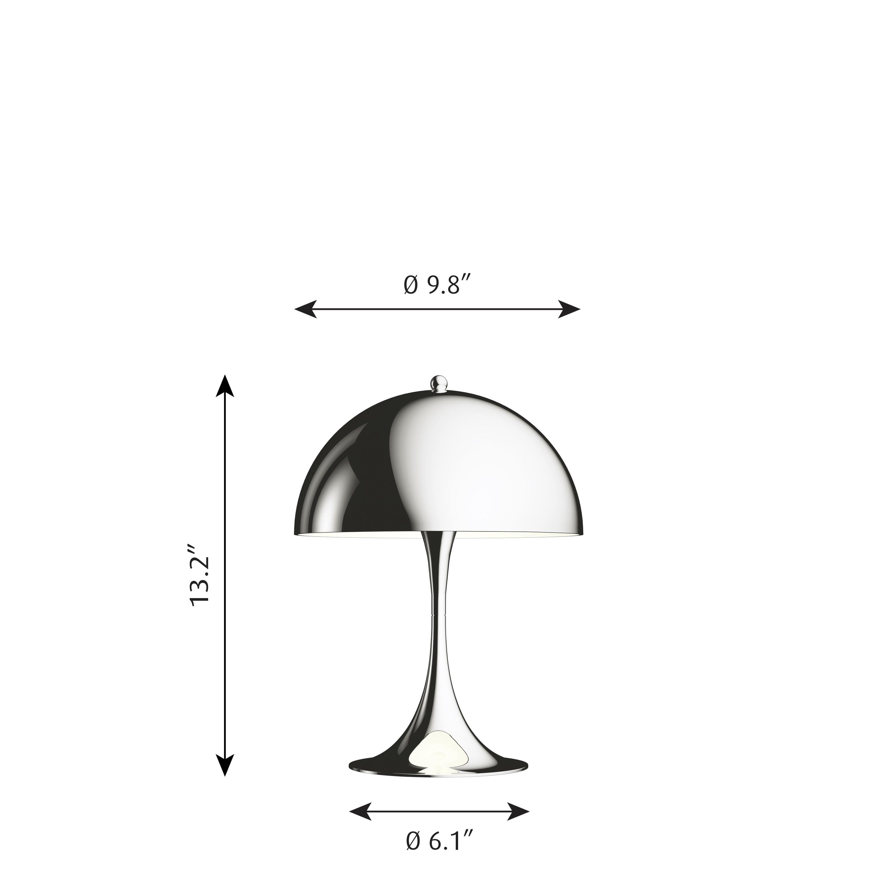 Filé Lampe de table LED Panthella 250 de Verner Panton en chrome pour Louis Poulsen en vente