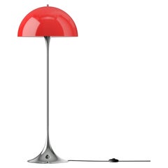 Verner Panton 'Panthella' Original Opal Red Shade Floor Lamp for Louis Poulsen