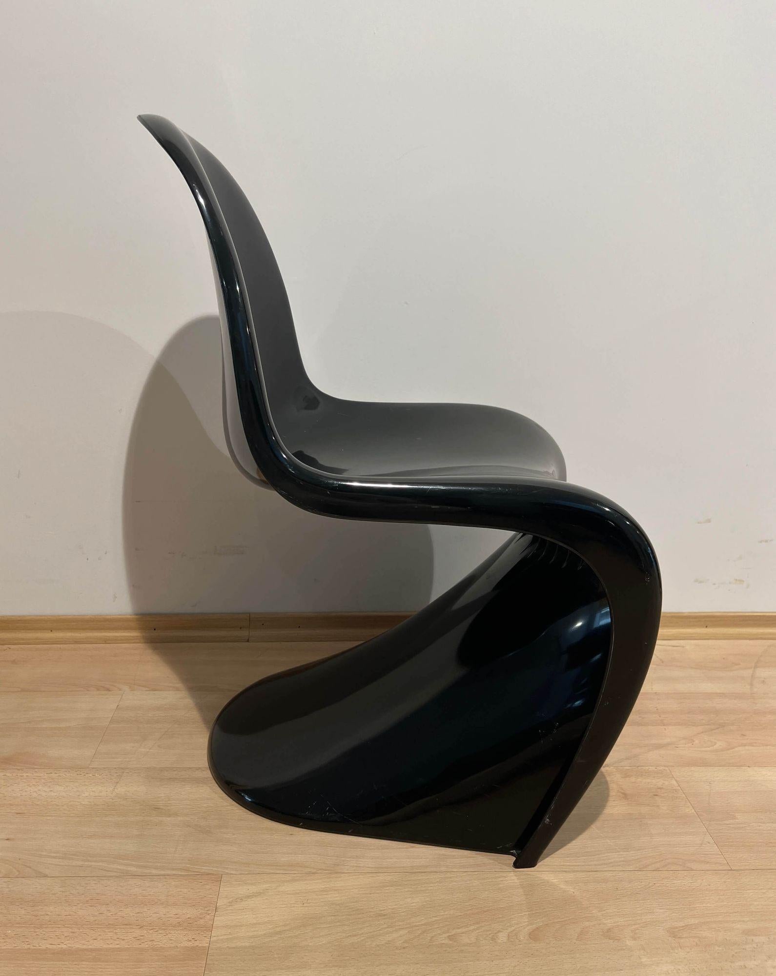 Verner Panton ‚Panton’ Cantilever Chair in Black Pu, Germany, 1971 For Sale 3