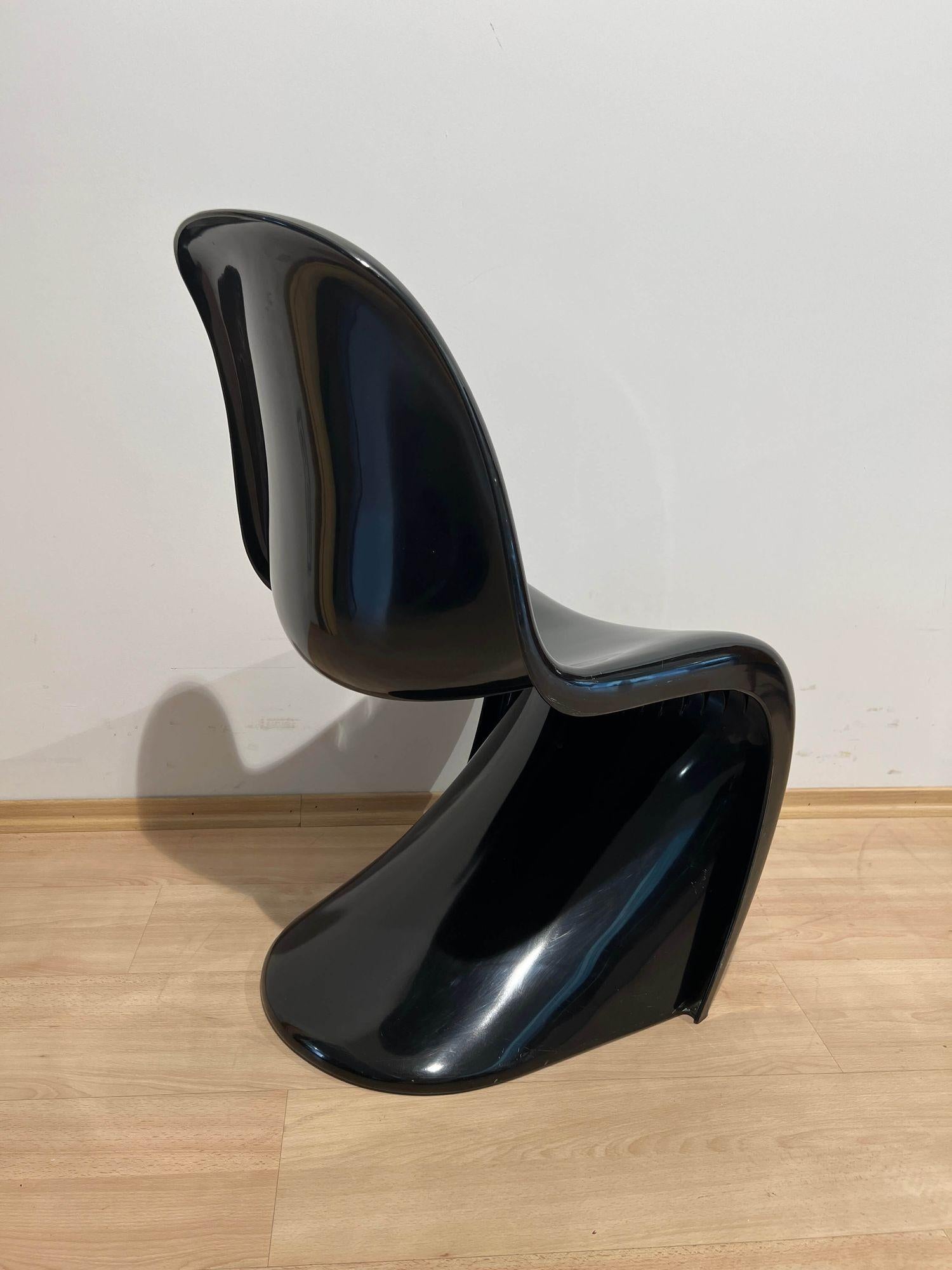 Verner Panton ‚Panton’ Cantilever Chair in Black Pu, Germany, 1971 For Sale 4