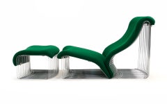 Verner Panton Pantonova Sedia da salotto con ottomana / Chaise Lounge, originale