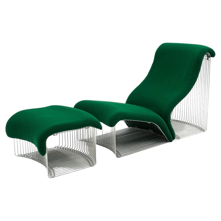 Verner Panton Pantonova Lounge Chair with Ottoman / Chaise Lounge, Original For Sale