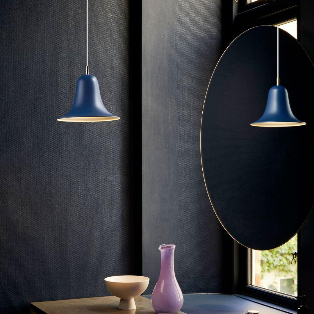 Verner Panton 'Pantop' Pendant Lamp in Metal and Glossy Dusty Blue for Verpan For Sale 6