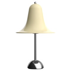 Lampada da tavolo portatile 'Pantop' di Verner Panton in bianco crema e cromo per Verpan