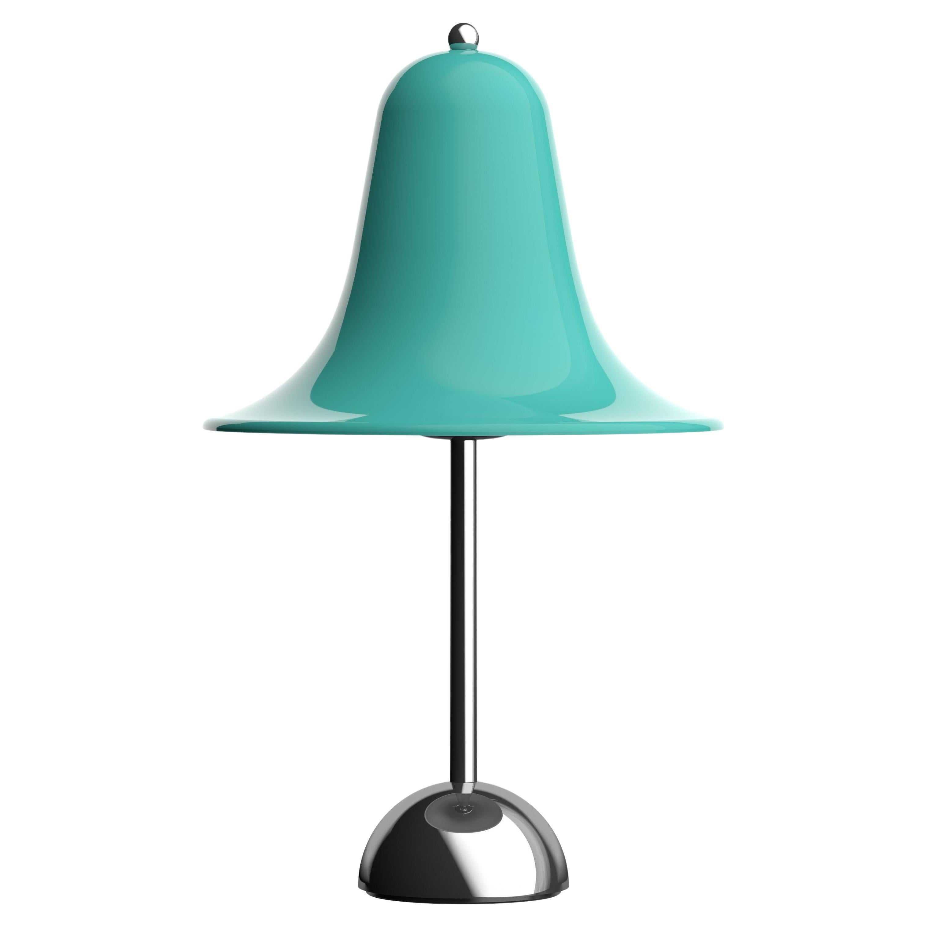Lampada da tavolo portatile 'Pantop' di Verner Panton in verde acqua e cromo per Verpan in vendita