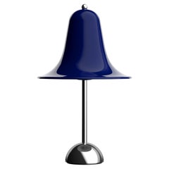 Verner Panton 'Pantop' Tragbare Tischleuchte in Nachtblau und Chrom für Verpan