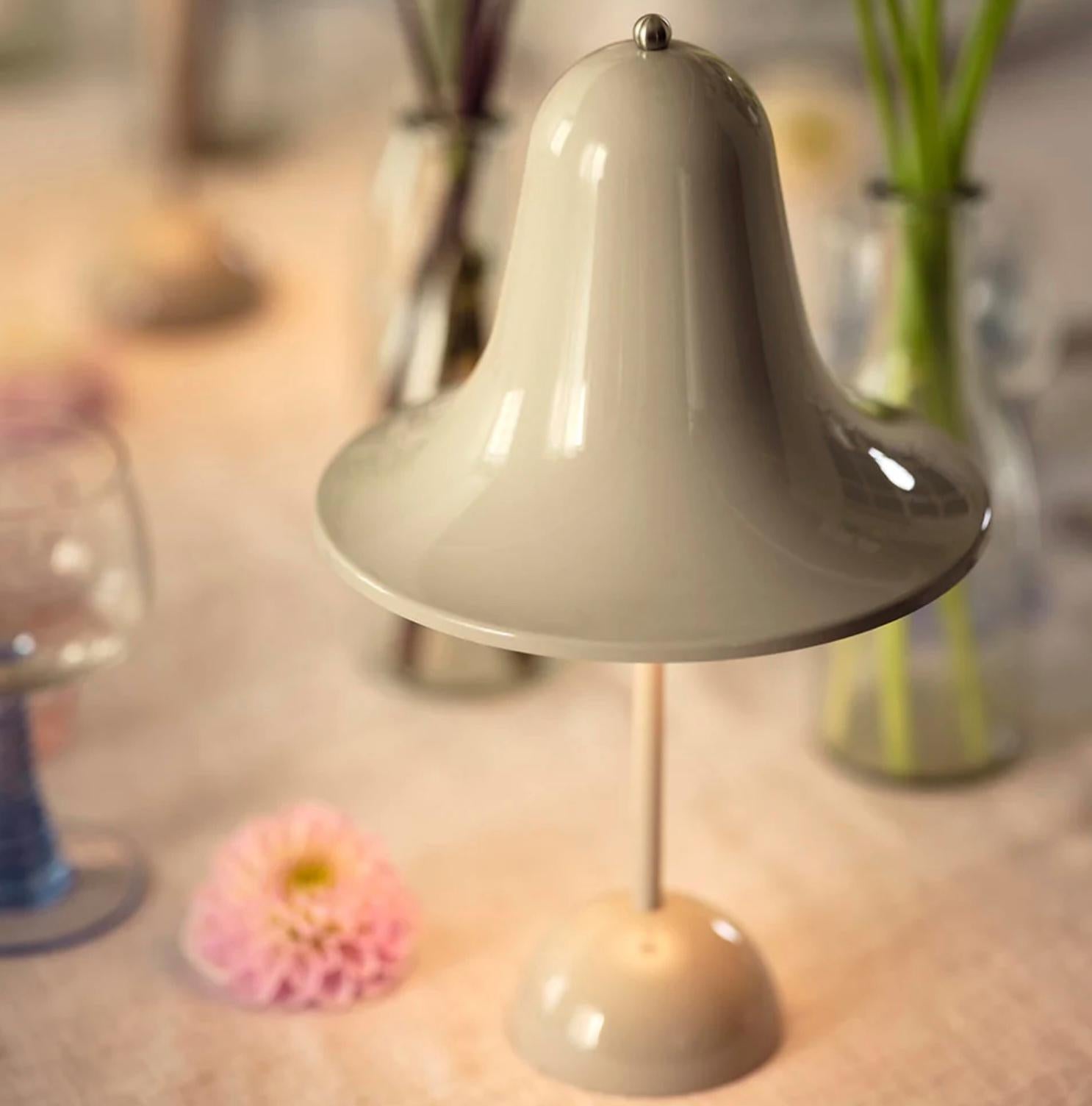 Danish Verner Panton 'Pantop Portable' Wireless Table Lamp in 'Dusty Rose' for Verpan For Sale