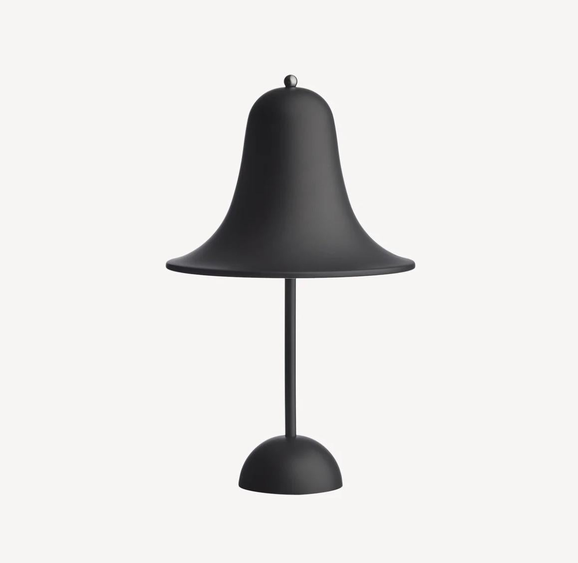 Verner Panton 'Pantop Portable' table lamp in 'Matt Black' for Verpan. Designed in 1980. New, current production.

This is a versatile smaller and wireless version of the 'Pantop' table lamp, usb-chargeable. 

The elegant Pantop line was