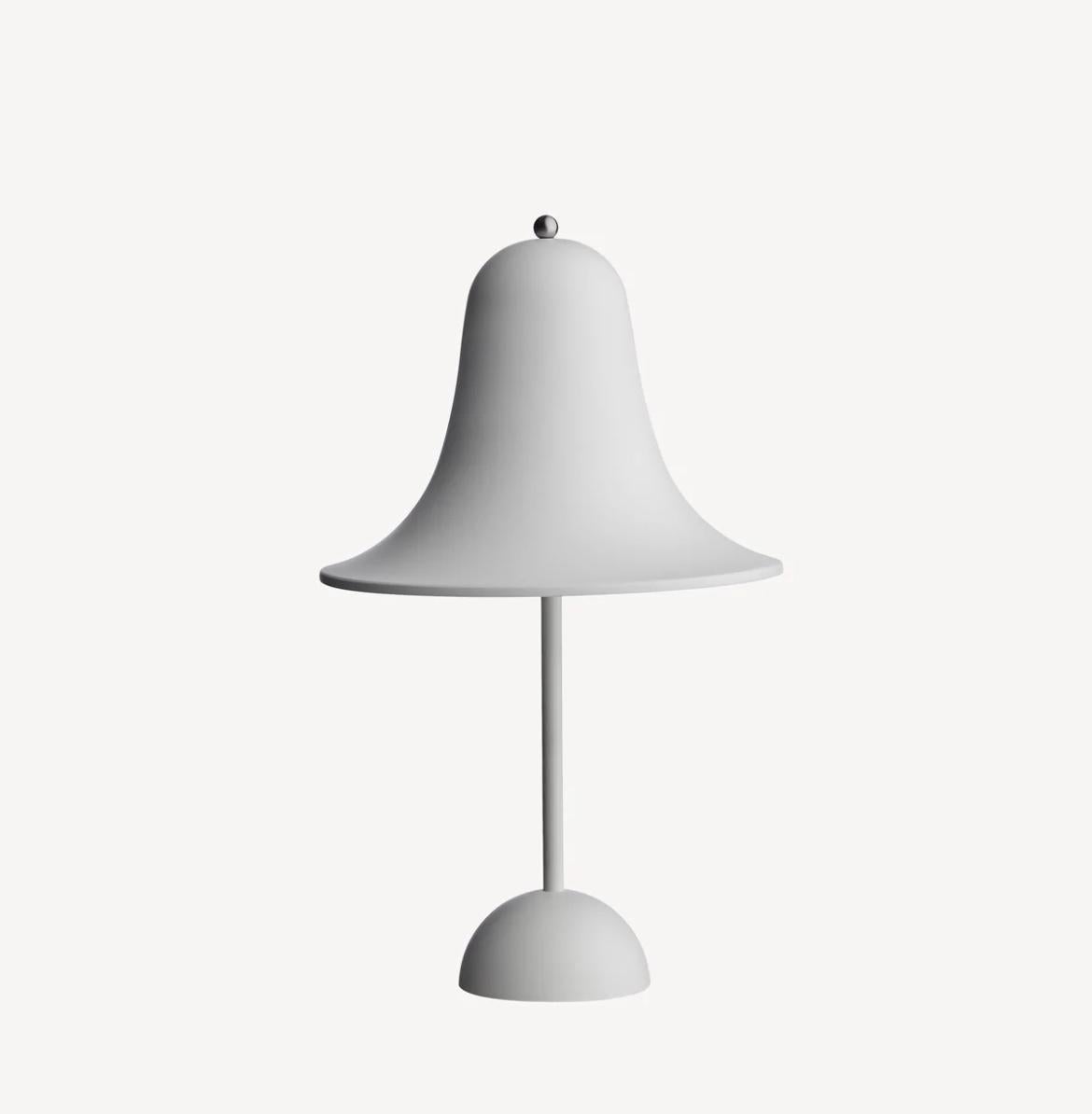 Verner Panton 'Pantop Portable' table lamp in 'Matt White' for Verpan. Designed in 1980. New, current production.

This is a versatile smaller and wireless version of the 'Pantop' table lamp, usb-chargeable. 

The elegant Pantop line was