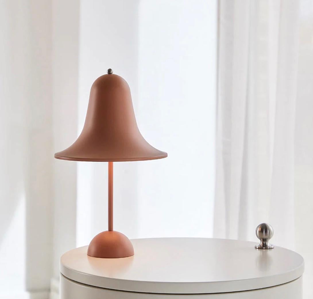 Mid-Century Modern Verner Panton 'Pantop Portable' Wireless Table Lamp in 'Terracotta' for Verpan For Sale