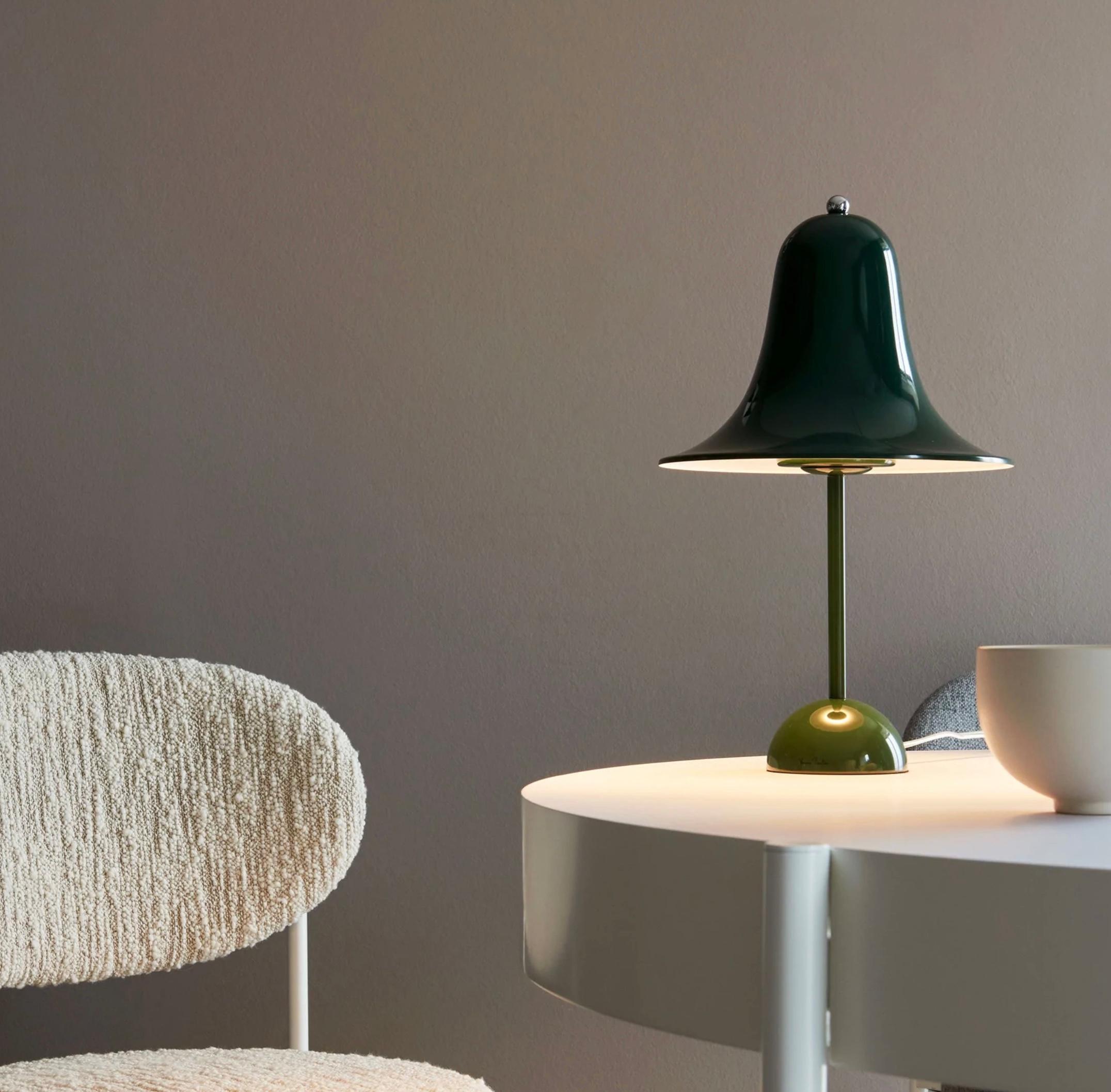 Mid-Century Modern Verner Panton 'Pantop' Table Lamp in 'Dark Green' 1980 for Verpan For Sale